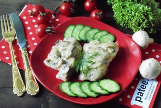 Эскалоп с грибами и сливочным сыром