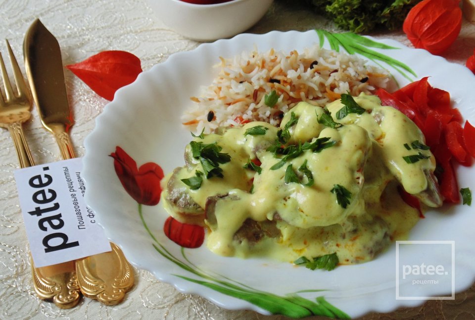 Куриная печень в сырном соусе с болгарским перцем - Шаг 15