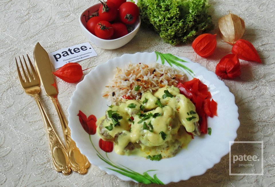 Куриная печень в сырном соусе с болгарским перцем - Шаг 16