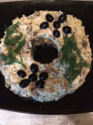 Салат с куриной грудкой и шампиньонами - Шаг 5