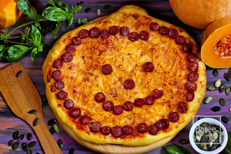Пицца Тыква на Хэллоуин - Шаг 11