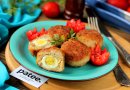 Куриные крокеты с перепелиными яйцами
