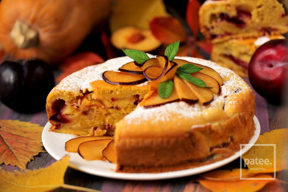 Тыквенный пирог со сливами - Шаг 14