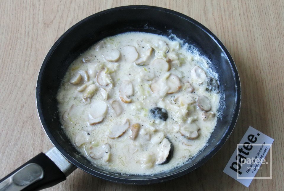 Паста с белыми грибами  в сливочном соусе - Шаг 9