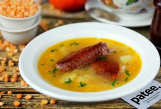 Гороховый суп с копчёными крылышками