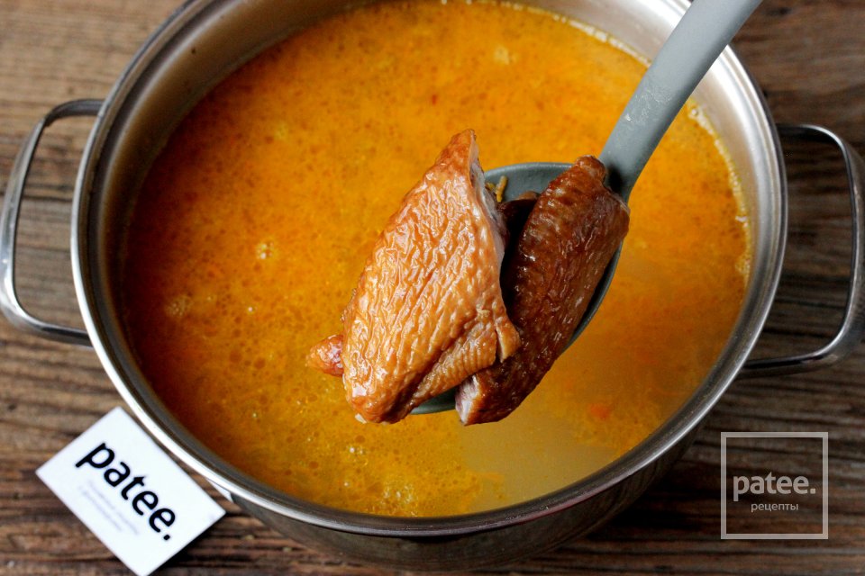 Гороховый суп с копчёными крылышками - Шаг 10