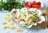 Салат с ветчиной и фарфалле