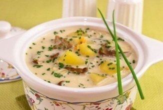 Сырный суп с грибами