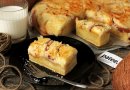 Пирог с персиками и кокосовой шапочкой