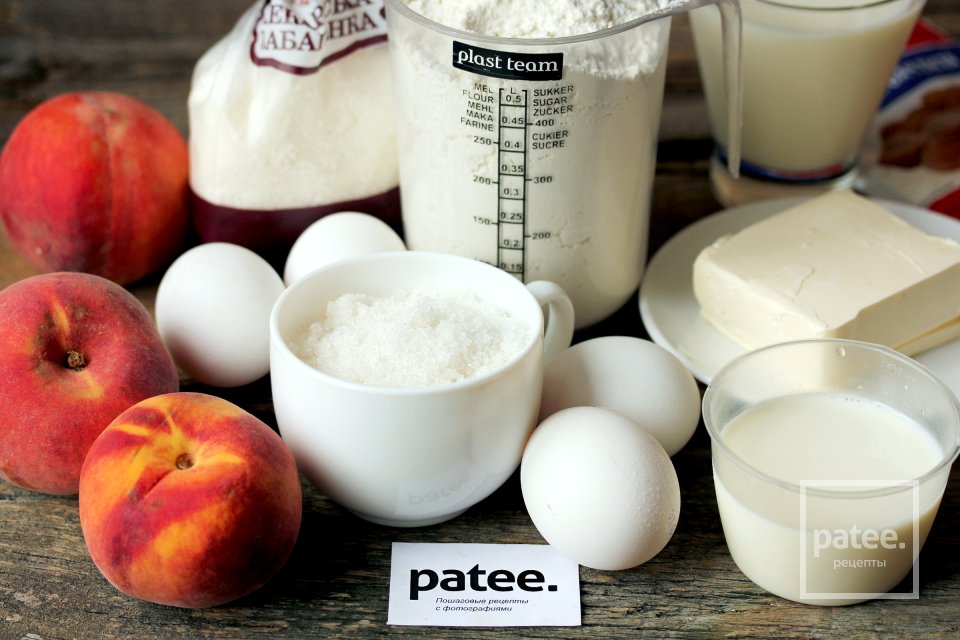 Пирог с персиками и кокосовой шапочкой - Шаг 1