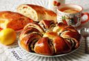 Рогалик с яблоками и пирог с маком