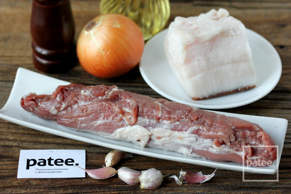 Мясные пальчики из свинины с салом - Шаг 1