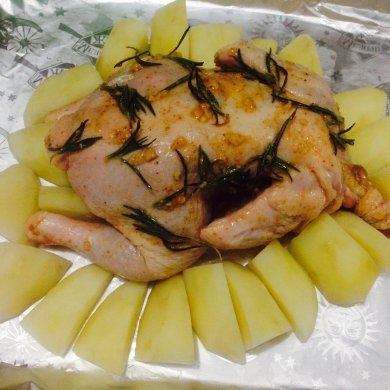 Курочка с картофелем и грибами - Шаг 4