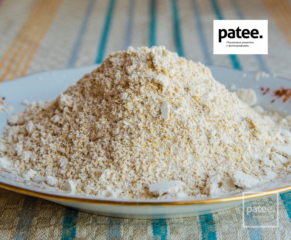 Шоколадно-овсяное печенье с кусочками шоколада. - Шаг 1