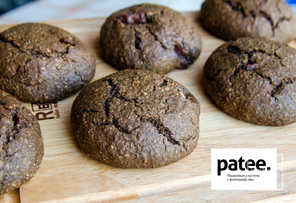 Шоколадно-овсяное печенье с кусочками шоколада. - Шаг 12