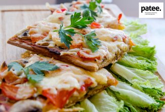 Вегетарианская пицца на тесте без дрожжей и яиц