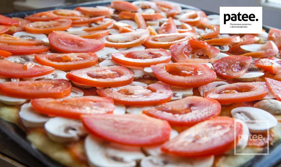 Вегетарианская пицца на тесте без дрожжей и яиц - Шаг 10