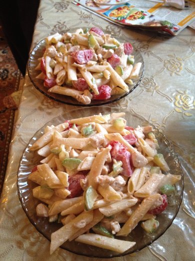 Сливочный куриный салат с "перьями" и цукини - Шаг 2