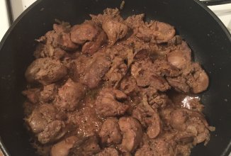 Куриная печенка с луком