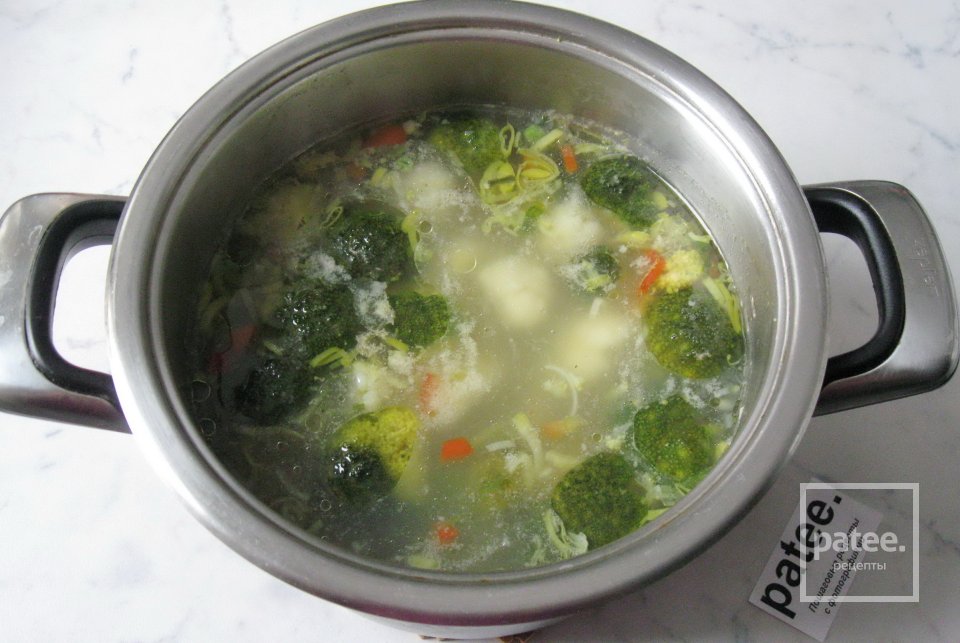 Постный овощной суп Три капусты - Шаг 10