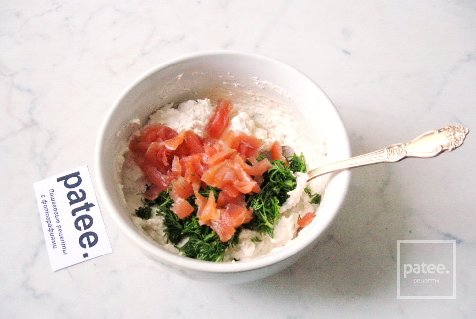 Профитроли со сливочным сыром и соленой форелью - Шаг 11