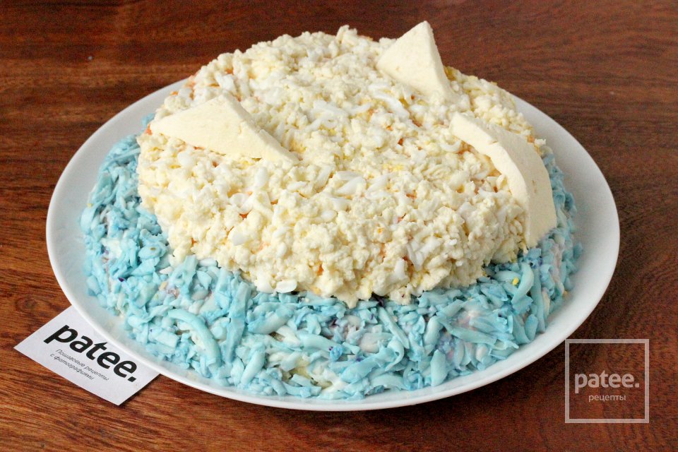 Новогодний салат Пингвины на льдине - Шаг 15