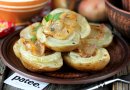 Картофель, запечённый с салом и луком