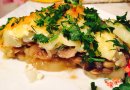 Картофель,запеченный с грибами.