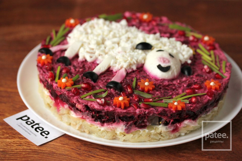 Новогодний салат Овечка - Шаг 17