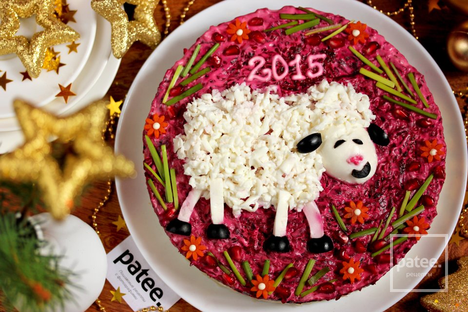 Новогодний салат Овечка - Шаг 18