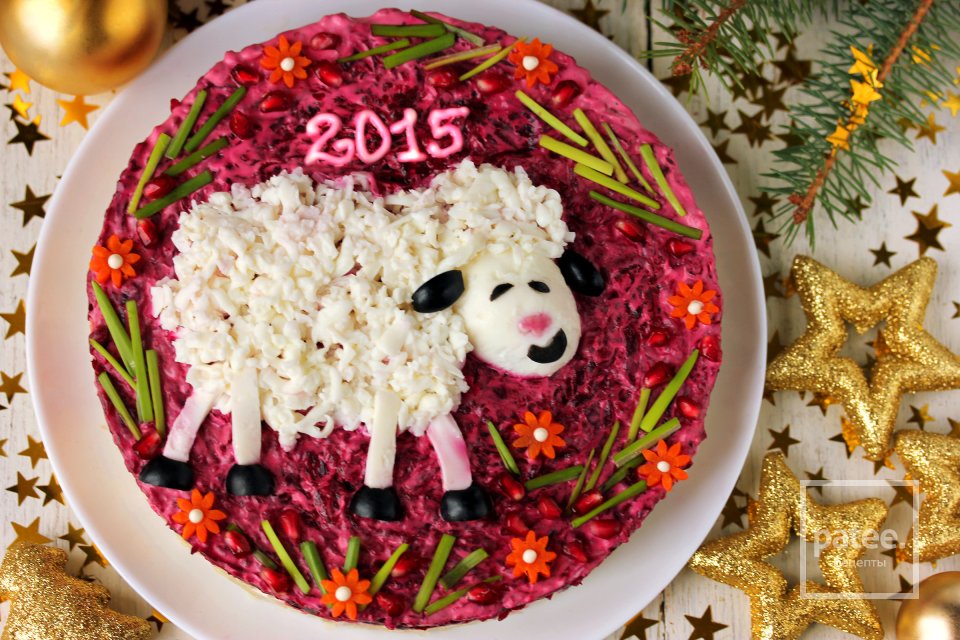 Новогодний салат Овечка - Шаг 19