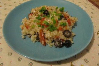 Ризотто с помидорами и оливками