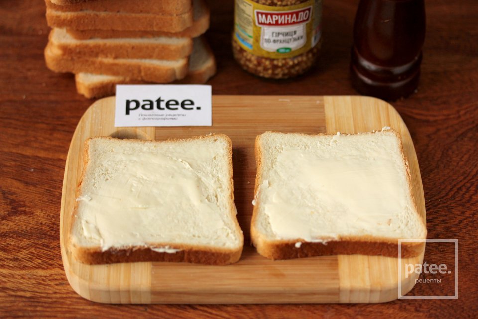 Сэндвич с куриной ветчиной, сладким перцем и горчицей - Шаг 3