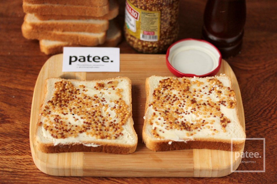 Сэндвич с куриной ветчиной, сладким перцем и горчицей - Шаг 4