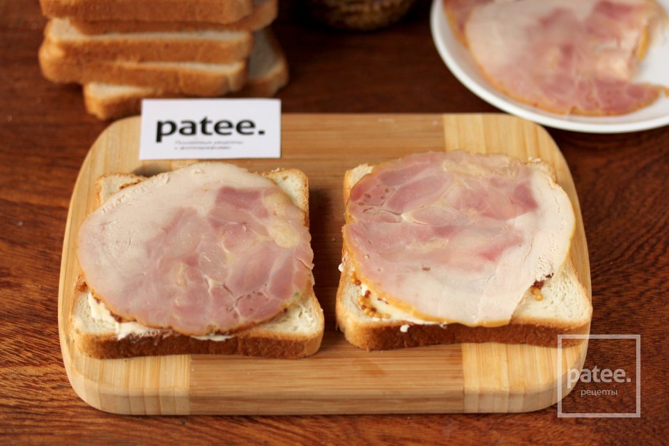 Сэндвич с куриной ветчиной, сладким перцем и горчицей - Шаг 5