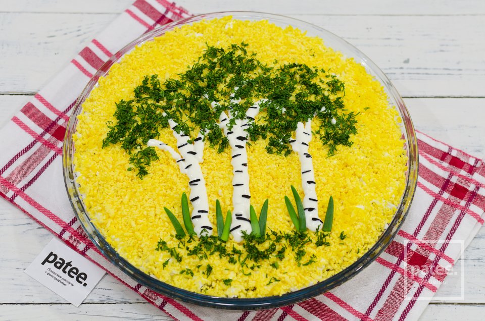 Салат с курицей и грибами Березка - Шаг 16