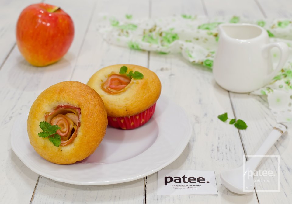 Маффины с яблочными розами - Шаг 18