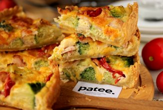 Киш с копчёной курицей и брокколи