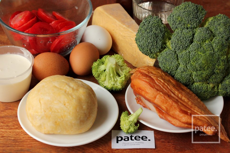 Киш с копчёной курицей и брокколи - Шаг 1