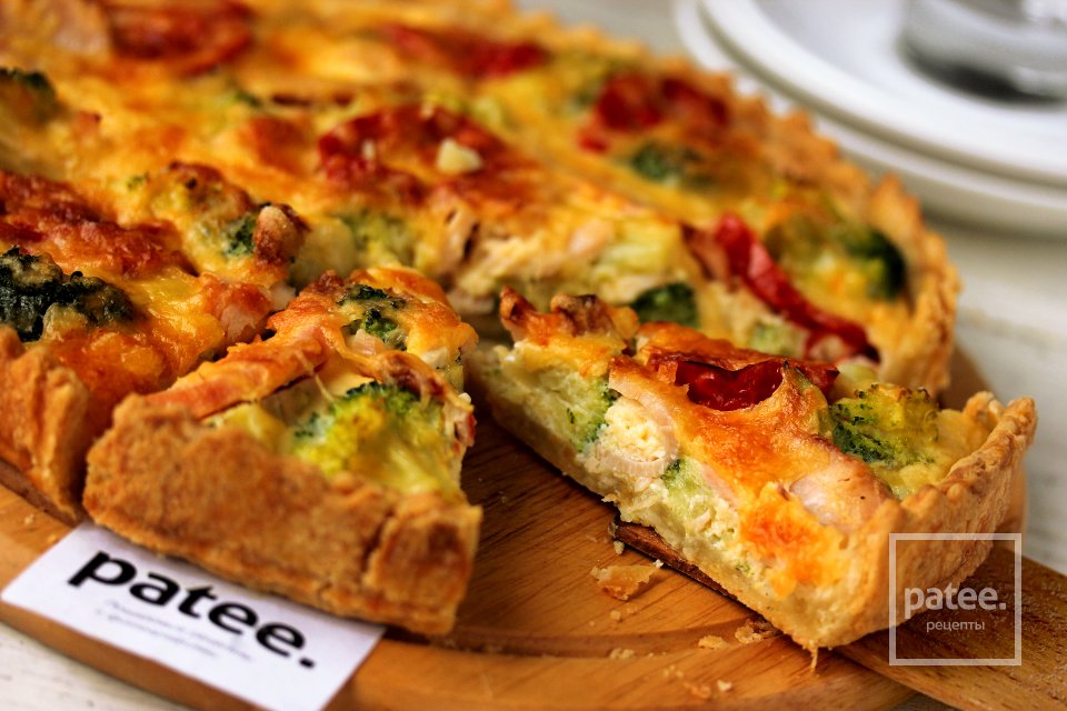 Киш с копчёной курицей и брокколи - Шаг 13