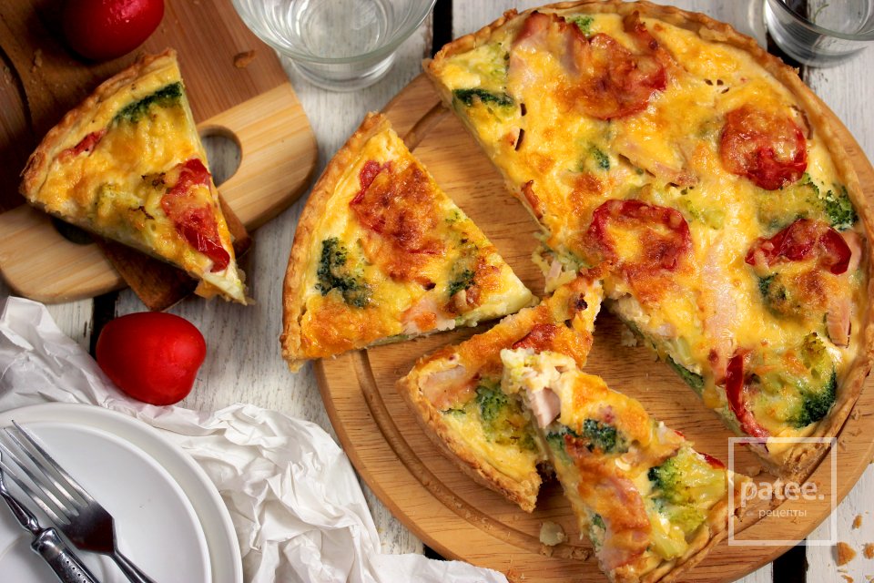 Киш с копчёной курицей и брокколи - Шаг 14