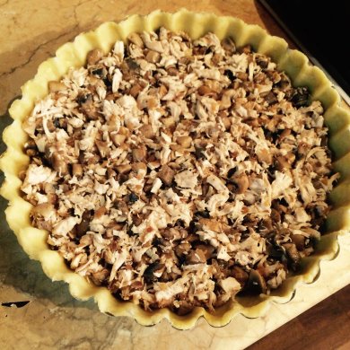Лоранский киш с курицей и грибами - Шаг 9