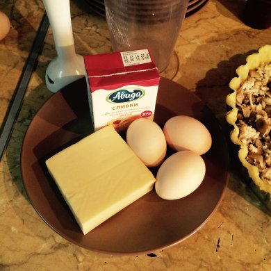 Лоранский киш с курицей и грибами - Шаг 10