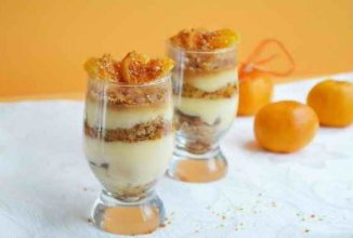 Десерт из маскарпоне с мандаринами