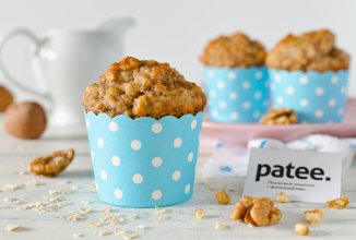 Банановые кексы с овсяными хлопьями и грецким орехом