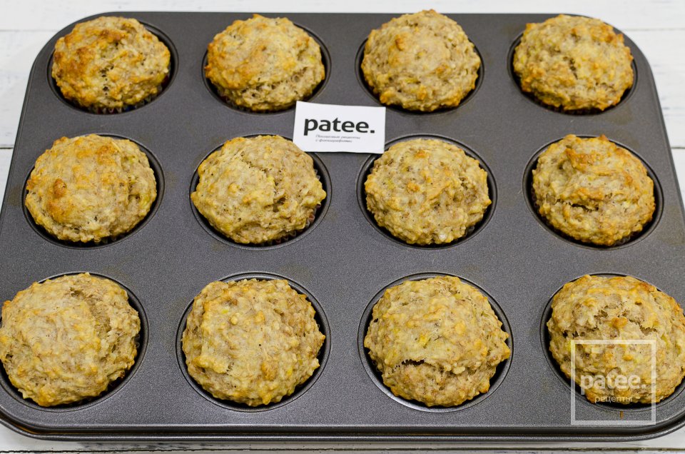 Банановые кексы с овсяными хлопьями и грецким орехом - Шаг 17