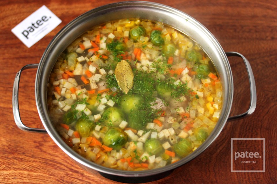 Суп с фрикадельками и брюссельской капустой - Шаг 12