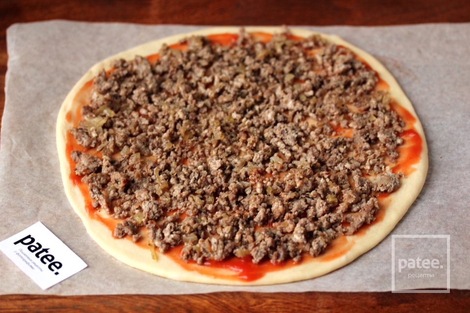 Пицца с фаршем и сыром дор блю - Шаг 7