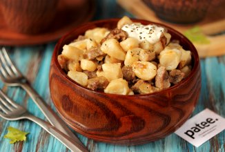 Галушки с мясом