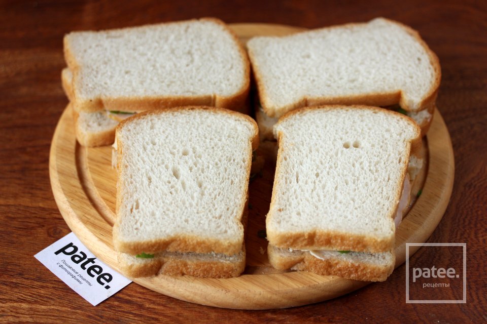 Сэндвич с ветчиной, сыром и зелёным луком - Шаг 10